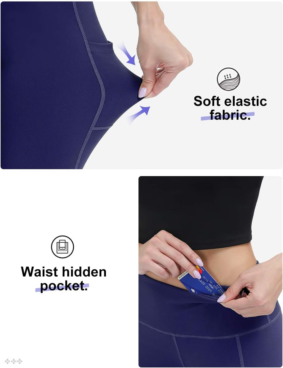 Yoga Pants with Pockets for Women High Waisted Workout Leggings Tummy Control Athletic Leggings