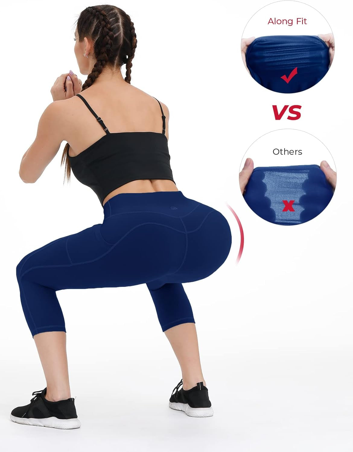 Yoga Pants with Pockets for Women High Waisted Workout Leggings Tummy Control Athletic Leggings