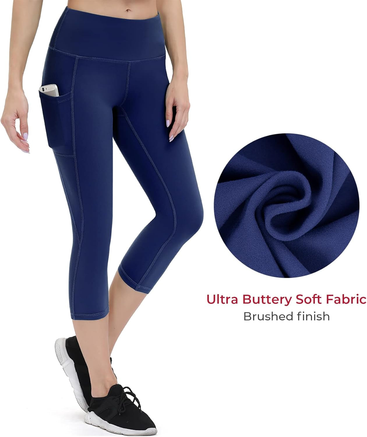 Yoga Pants with Pockets for Women High Waisted Workout Leggings Tummy Control Athletic Leggings